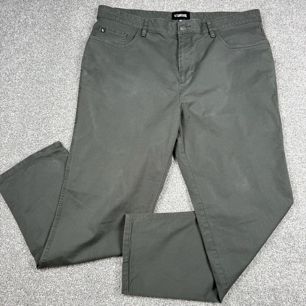 Linksoul Crosby Pants Mens 40 Olive Tencel Stretch Golf Casual LS6168